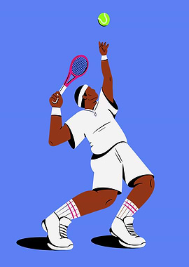 Tennis Player Serving