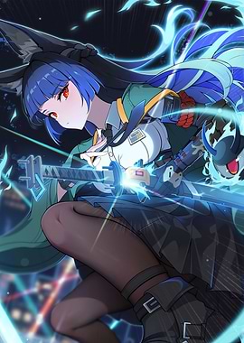 Girl with Sword and Fox Ears