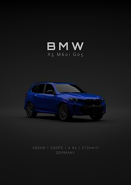 2024 BMW X5 Blue - Front Specs