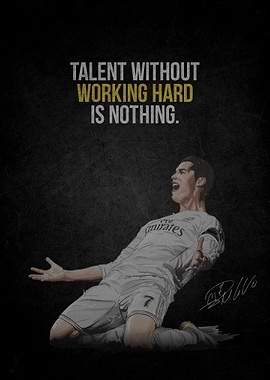 Cristiano Ronaldo Motivational Quote Poster