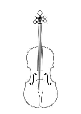 Cello Minimalist Line Art