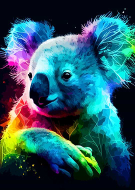 Colorful Koala Portrait
