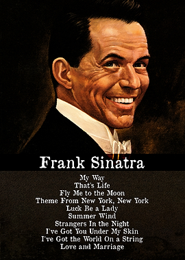Frank Sinatra Portrait with Song Titles