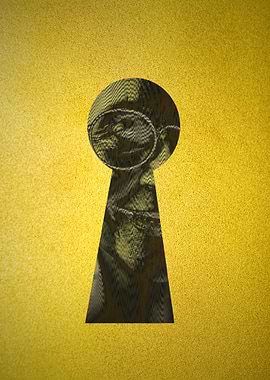 Keyhole view on a man