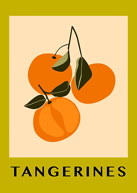 Tangerines Fruit Minimalist Art Print