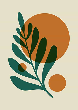 Abstract Botanical Art with Circles