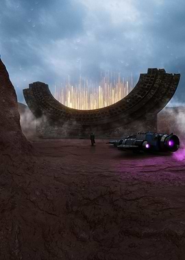 Sci-Fi Portal on a Red Planet