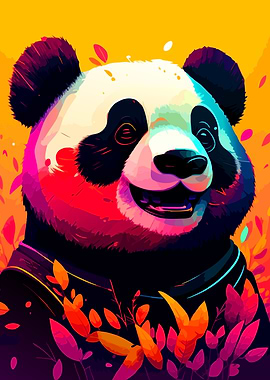 Colorful Panda Portrait