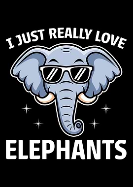 I Love Elephants Cartoon