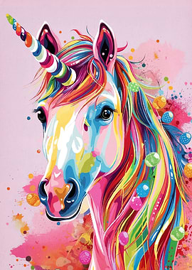 Colorful Unicorn Portrait