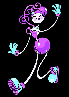 Cartoon Character with Purple and Blue Accents