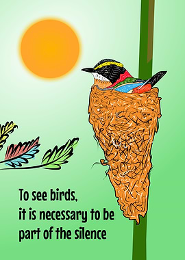 Bird in Nest with Quote