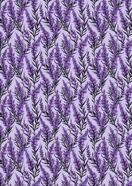 Lavender Floral Pattern on Light Purple