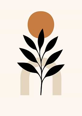 Minimalist Plant and Geometric Art