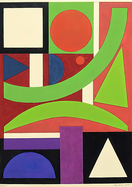 Abstract Geometric Shapes Painting