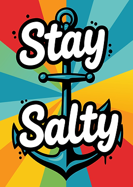 Stay Salty Anchor Colorful Graphic