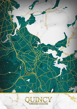 Quincy, United States Map Art