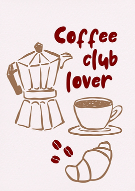 Coffee Club Lover Illustration