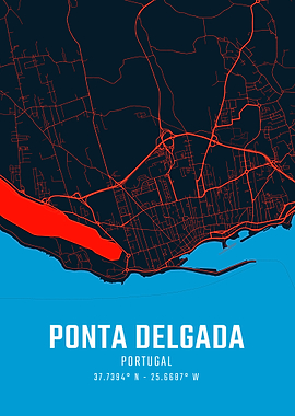 Ponta Delgada City Map