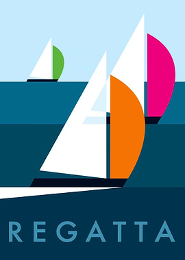 Regatta Sailing Boats Minimalist Art