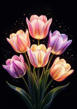 Radiant Tulips - Vibrant Floral Glow