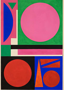 Geometric Abstract Art with Bold Colors Auguste Herbin