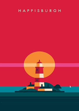 Happisburgh Lighthouse Minimalist Art