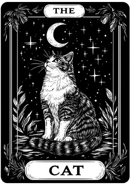 The Cat Tarot Card Illustration