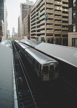 Chicago Train in Urban Setting