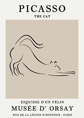 Picasso The Cat Minimalist Art Print