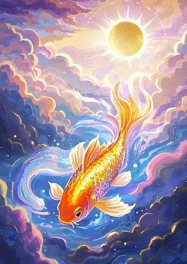 Koi Fish Dreamy Sky