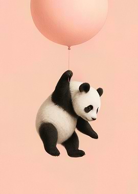 Baby Panda Balloon – Cute Floating Panda Bear in Pink Pastel