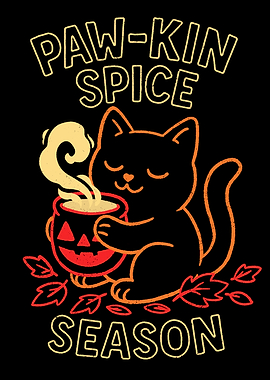 Paw-kin Spice Season Cat Illustration