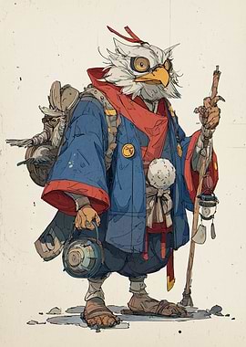 Anthropomorphic Eagle Character Illustration