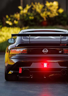 Black Nissan Z GT4 Rear View