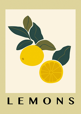 Lemons Fruit Minimalist Art Print