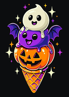 Ice Cream Halloween - Black