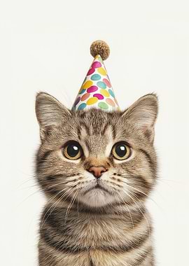 Party American Shorthair Cat Portrait