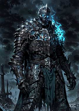 Undead Knight with Blue Flames