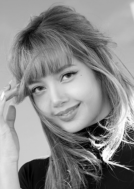 black and white portrait of lisa