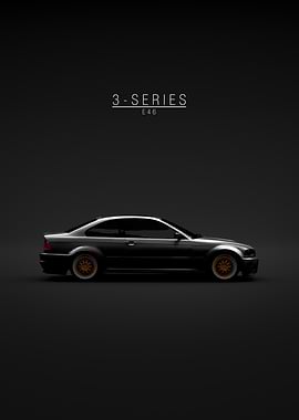 BMW 3-Series E46 Minimalist Car Art