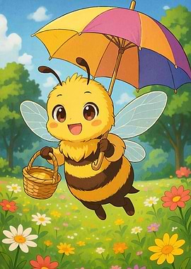 Cute Bee Umbrella Basket