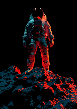 Astronaut on a Rocky Planet
