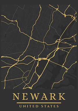 Newark, United States Map Art
