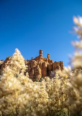 Red Rock Formations Under Blue Sky