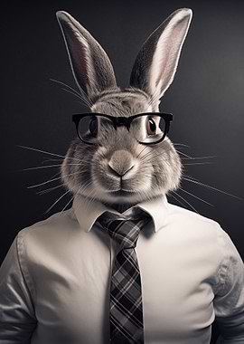 Business Rabbit Portrait