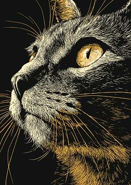 Cat Portrait Illustration