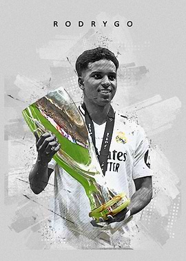 Rodrygo with Trophy