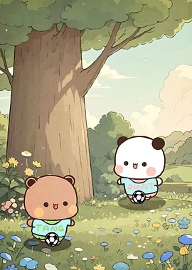 Bears Playing Soccer Nature