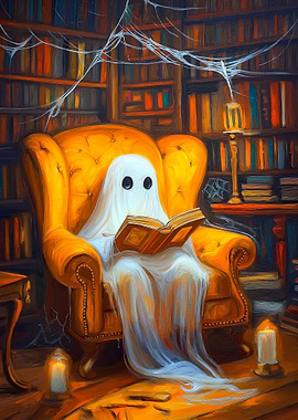 Ghost reading in a library